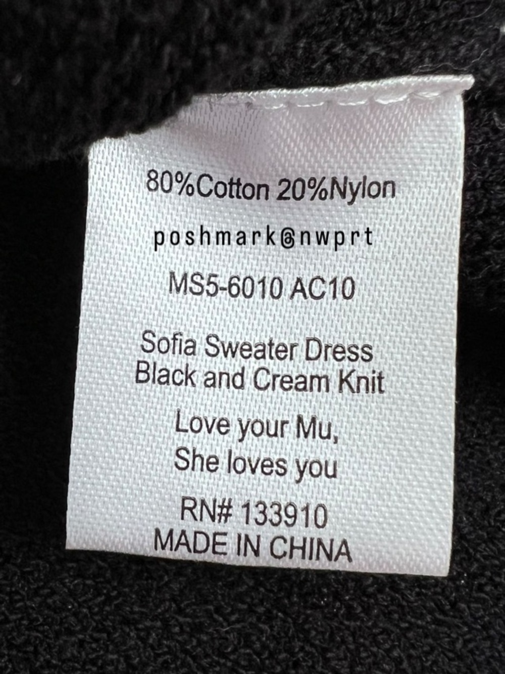 NWT 💯 Show Me Your Mumu Sofia Sweater Mini Dress Black White Cream XS NWT NEW - Picture 6 of 9